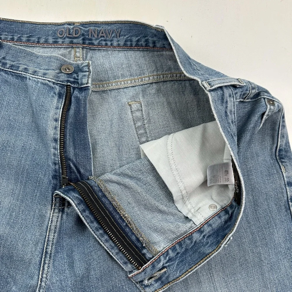 Vintage Old Navy Loose Jeans Mens 40x32 Baggy Fit Light Wash Blue Denim Y2K‎